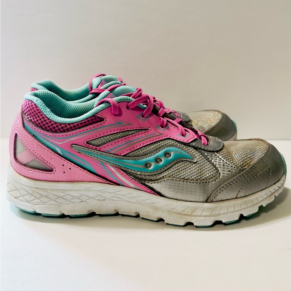 Saucony Shoes, Womens Size 6.5M, Pink Metallic Silver, Cohesion 14